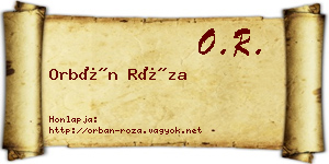 Orbán Róza névjegykártya