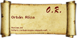Orbán Róza névjegykártya